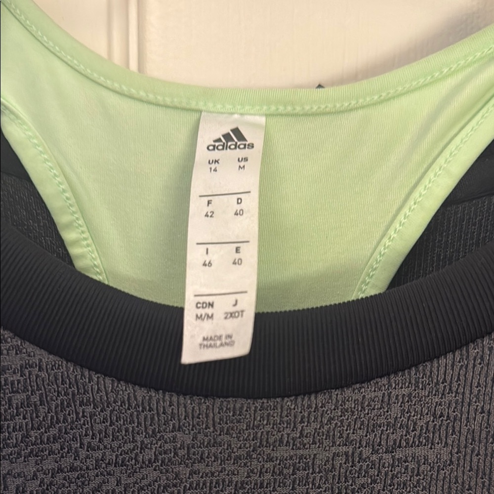 Adidas Black and Neon Green Tennis Dress Sz M - Picture 3 of 7